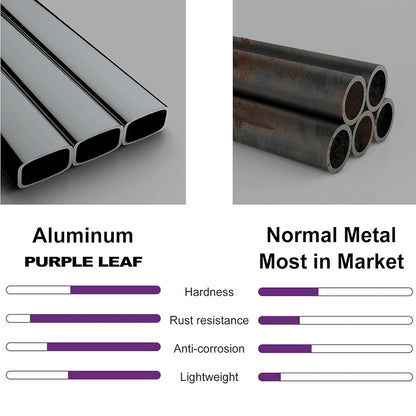 PURPLE LEAF  Folding Outdoor Dining Set  with Aluminum Table and Padded Chairs All Weather Dining Table Sets for Garden Backyard Poolside