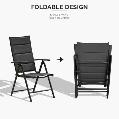 PURPLE LEAF  Folding Outdoor Dining Set  with Aluminum Table and Padded Chairs All Weather Dining Table Sets for Garden Backyard Poolside